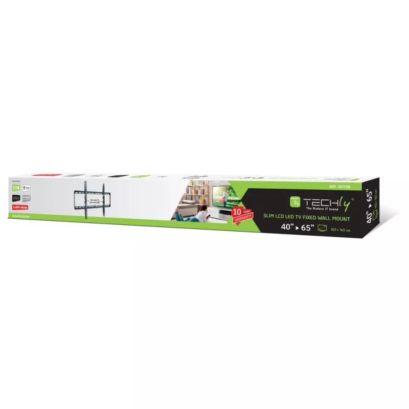 Techly ICA-PLB 162L suporte de parede para TV, 40-65", 50 kg, fino 28 mm