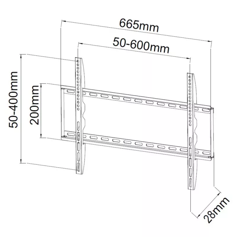 Techly ICA-PLB 162L suporte de parede para TV, 40-65", 50 kg, fino 28 mm