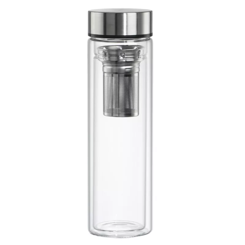 Garrafa de água Xavax 00181598 — 450 ml vidro borossilicato com capa de silicone, azul transparente
