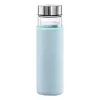 Garrafa de água Xavax 00181598 — 450 ml vidro borossilicato com capa de silicone, azul transparente