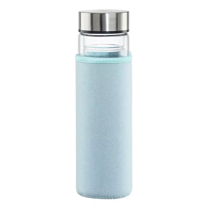 Garrafa de água Xavax 00181598 — 450 ml vidro borossilicato com capa de silicone, azul transparente
