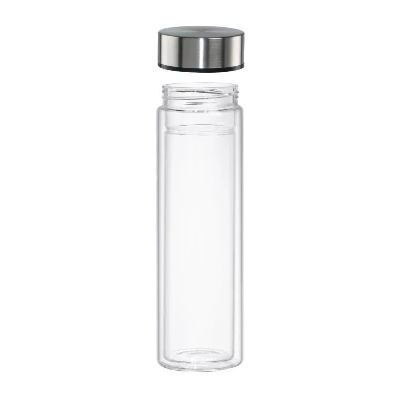 Garrafa de água Xavax 00181598 — 450 ml vidro borossilicato com capa de silicone, azul transparente