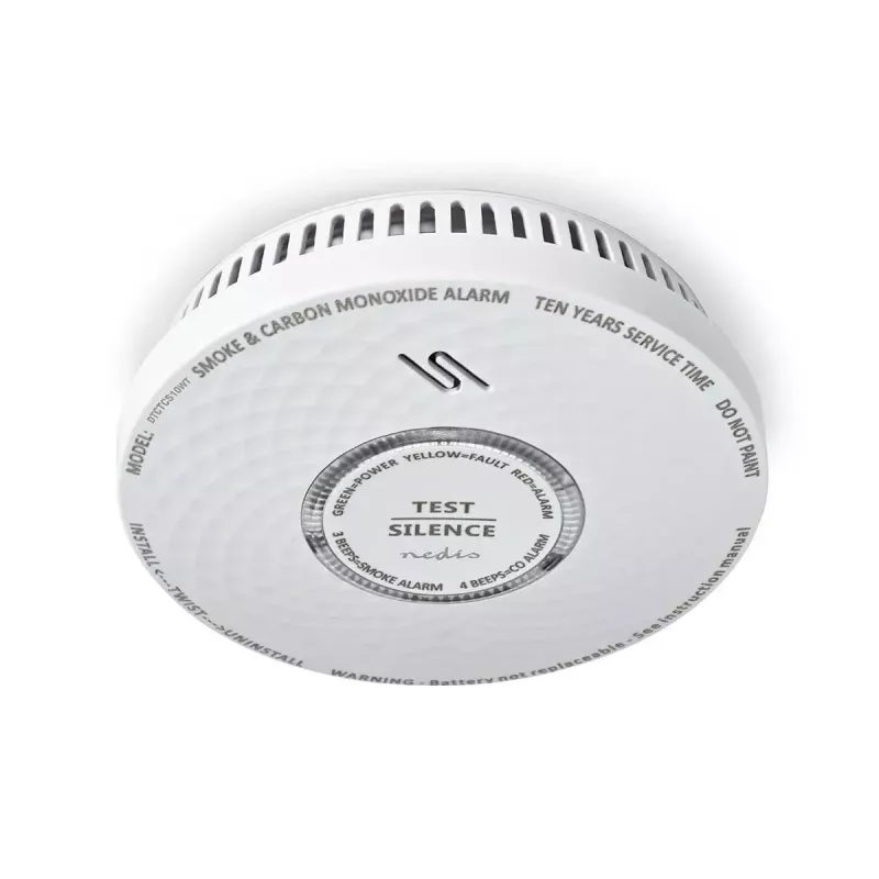 Nedis DTCTCS10WT Detetor combinado de fumo e monóxido de carbono, branco