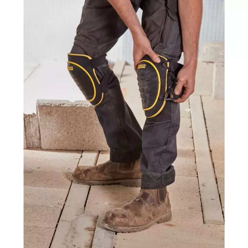 Joelheiras de segurança Stanley FATMAX FMST82961-1 amarelo preto espuma plástico elástico nylon
