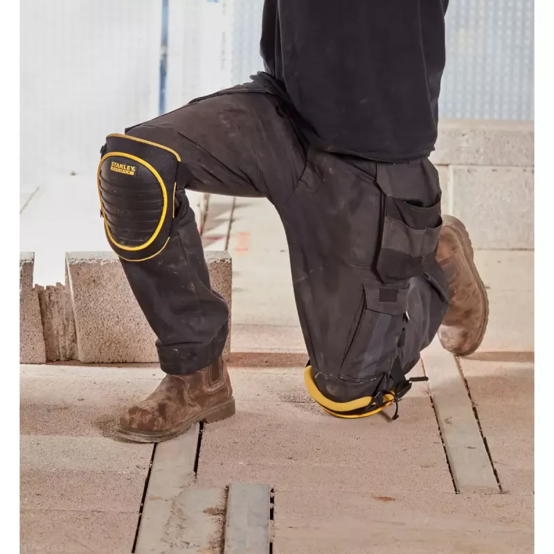 Joelheiras de segurança Stanley FATMAX FMST82961-1 amarelo preto espuma plástico elástico nylon