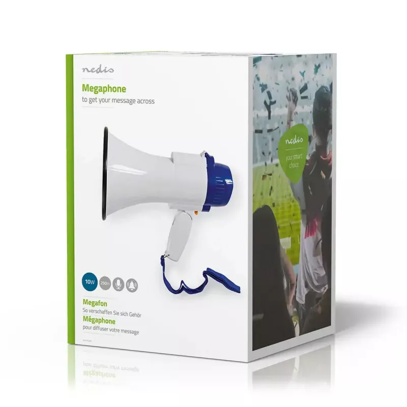 Megafone Nedis MEPH150WT branco azul 15 W alcance 150 m