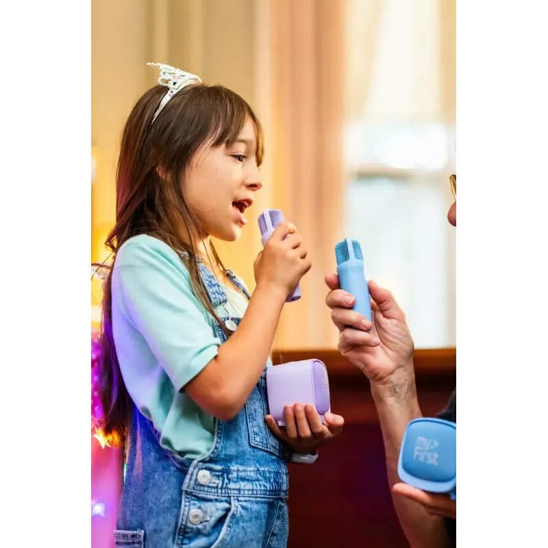 Altifalante portátil para crianças MYFIRST myFirst Voice 2 – roxo, dispositivo áudio compacto recarregável para crianças
