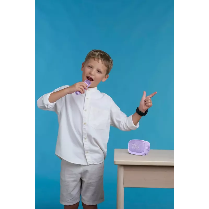 Altifalante portátil para crianças MYFIRST myFirst Voice 2 – roxo, dispositivo áudio compacto recarregável para crianças