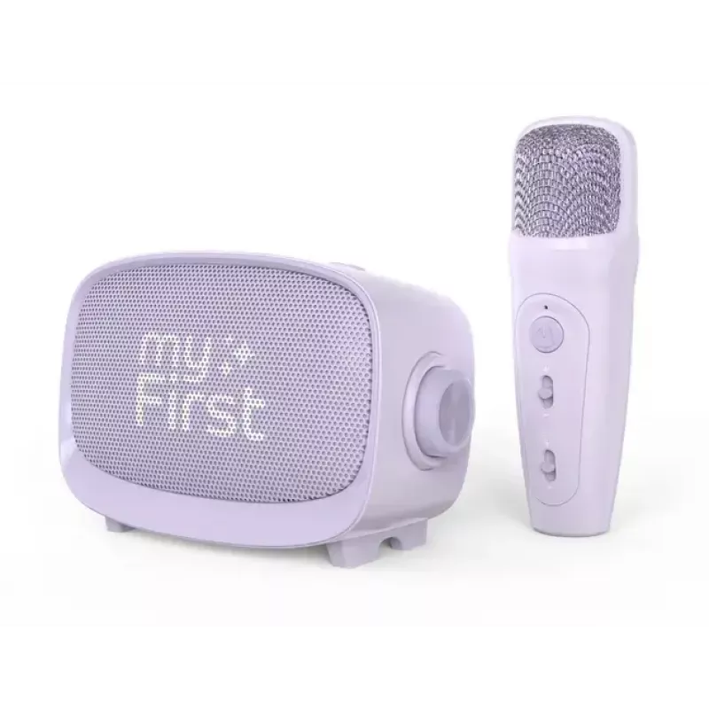 Altifalante portátil para crianças MYFIRST myFirst Voice 2 – roxo, dispositivo áudio compacto recarregável para crianças