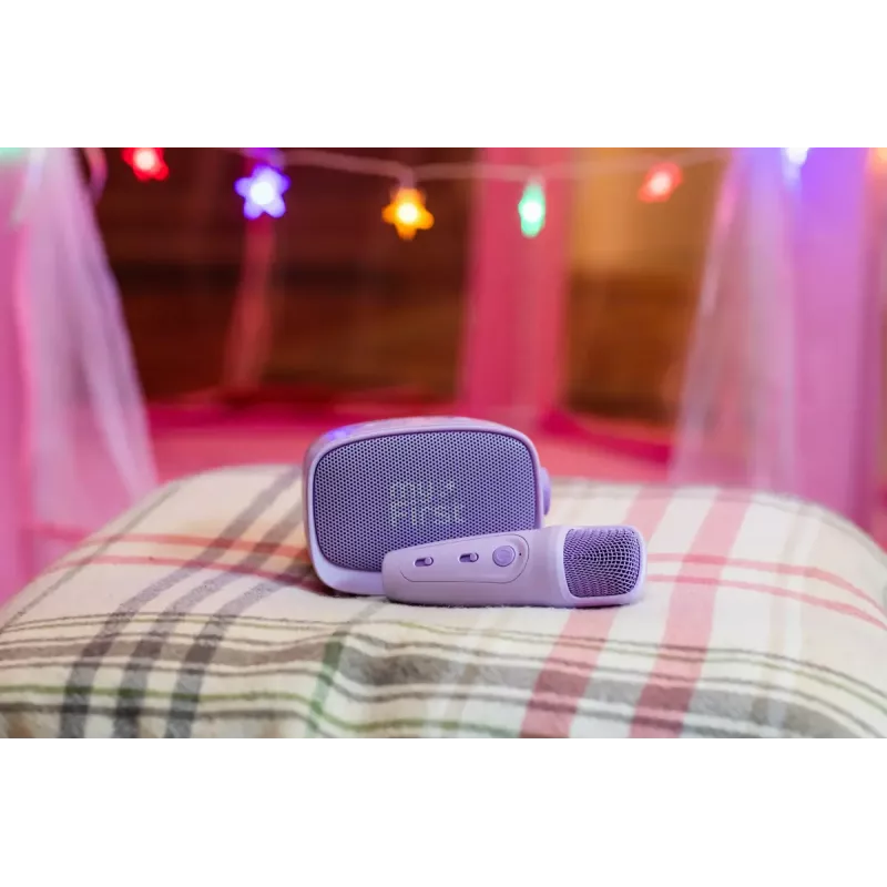 Altifalante portátil para crianças MYFIRST myFirst Voice 2 – roxo, dispositivo áudio compacto recarregável para crianças