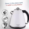 Adler AD 1343 chaleira elétrica, 1,5 l, 1850 W, aço inoxidável, Strix, branca