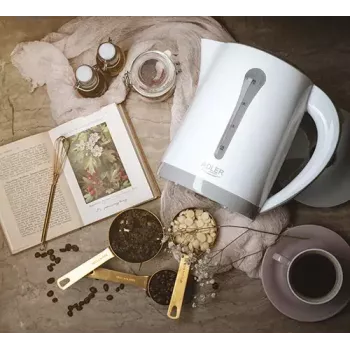 Chaleira elétrica Adler AD 1244 — 2,5 L, 2200 W, branca, resistência oculta