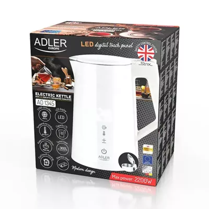 Chaleira elétrica Adler 1,7 l 1850 W branca