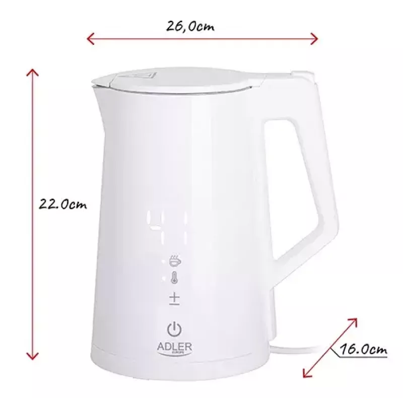 Chaleira elétrica Adler 1,7 l 1850 W branca