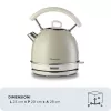 Chaleira elétrica Ariete 2877 Vintage, 1,7 L, sem fios, bege, 1,7 L, 2000 W, bege, indicador de nível de água, sem fios, filtro