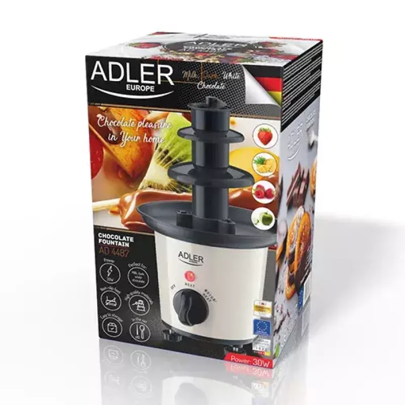 Fonte de chocolate Adler AD 4487 preto castanho branco 30 W