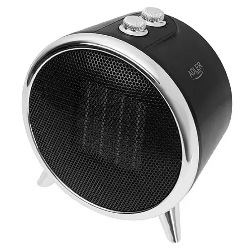 Termoventilador cerâmico elétrico Adler AD 7742 — 1500/750 W, de pé, 220–240 V, preto/prateado
