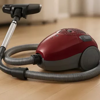 Aspirador LAFE 46412 — aspirador de pó, 800 W, tubo telescópico, 6 m de raio de ação, bordô