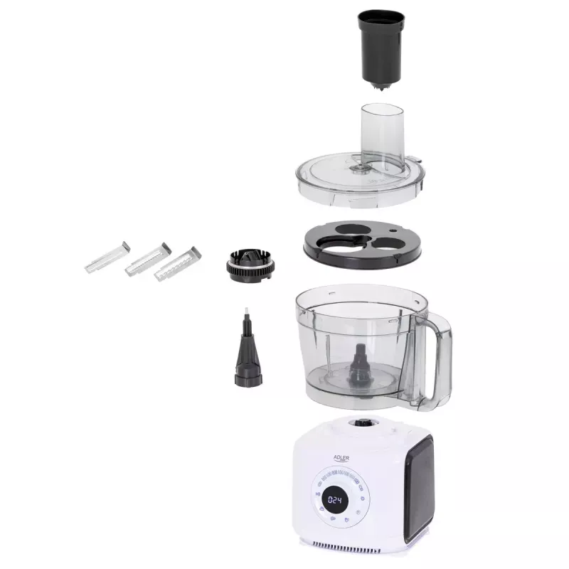 Adler AD 4224 robô de cozinha, 1000 W, taça de 2 l, 7 velocidades, branco
