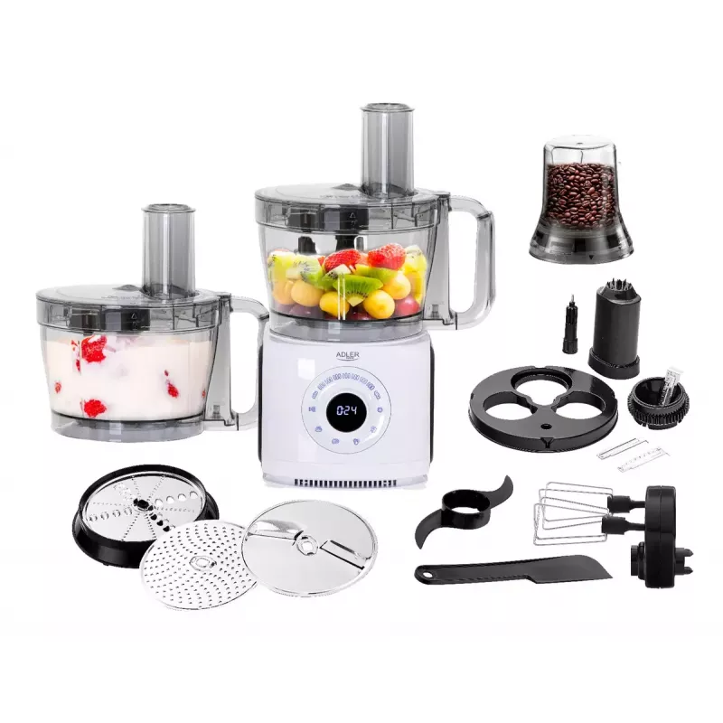 Adler AD 4224 robô de cozinha, 1000 W, taça de 2 l, 7 velocidades, branco