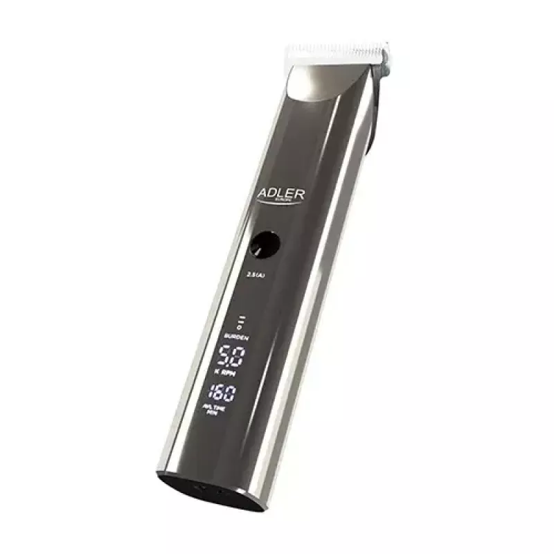 Adler AD 2834 máquina de cortar cabelo, de 3 mm a 1,2 cm, 4 pentes, LCD, prateado