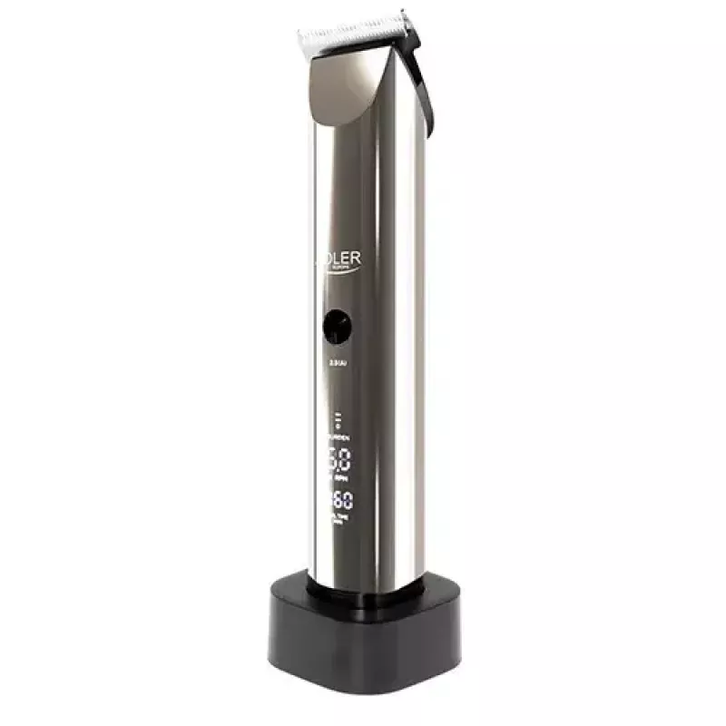Adler AD 2834 máquina de cortar cabelo, de 3 mm a 1,2 cm, 4 pentes, LCD, prateado