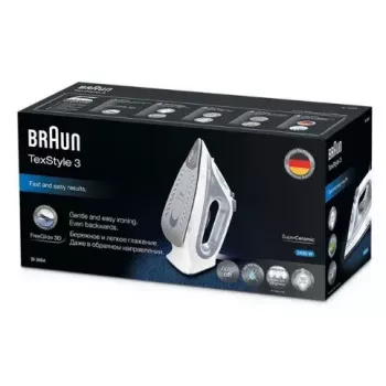 Ferro de engomar a vapor Braun TexStyle 3 SI3054GY base cerâmica 2400 W cinzento
