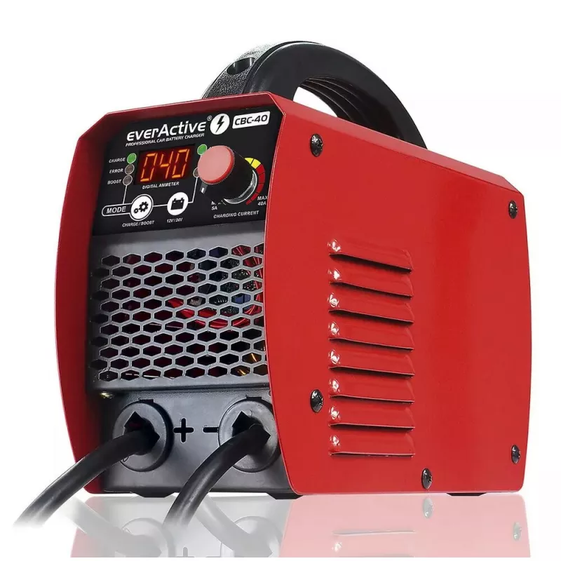 Carregador de automóvel everActive CBC40 12V/24V, carregador de bateria de veículo compatível com sistemas de 12V e 24V