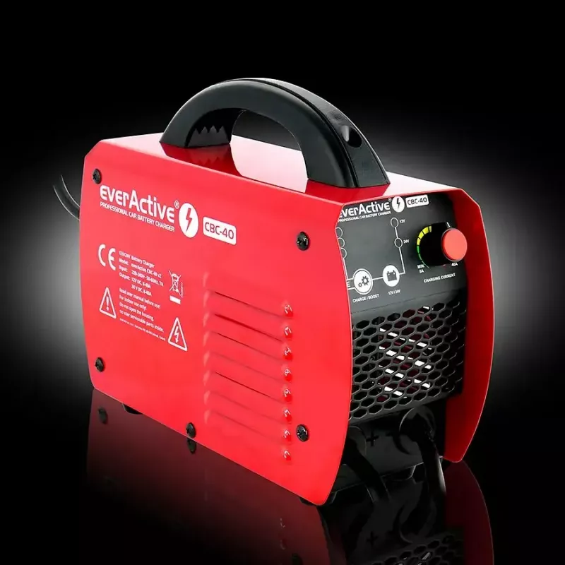 Carregador de automóvel everActive CBC40 12V/24V, carregador de bateria de veículo compatível com sistemas de 12V e 24V