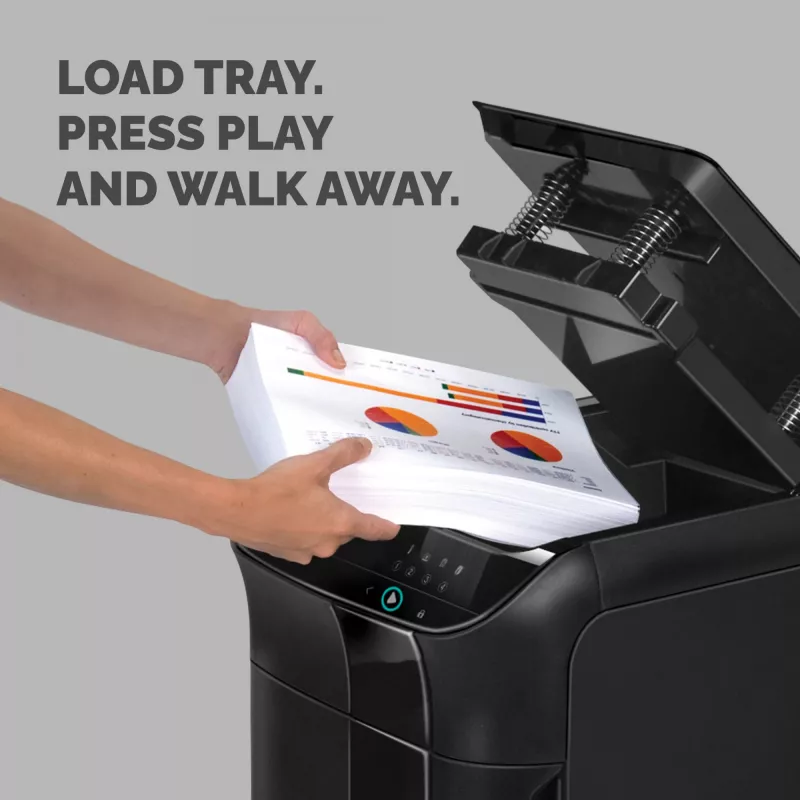 Destruidora de papel Fellowes AutoMax 600M corte micro 60 dB 23 cm preto