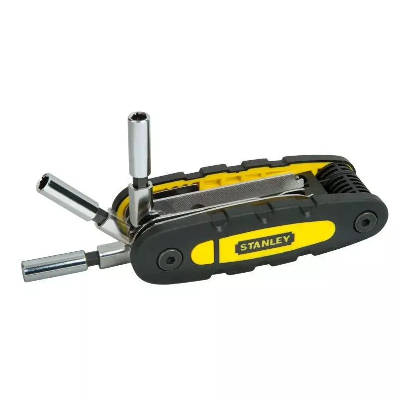 Multiferramenta STANLEY 14 em 1 ferramenta dobrável com bloqueio, preto/amarelo, 14 funções