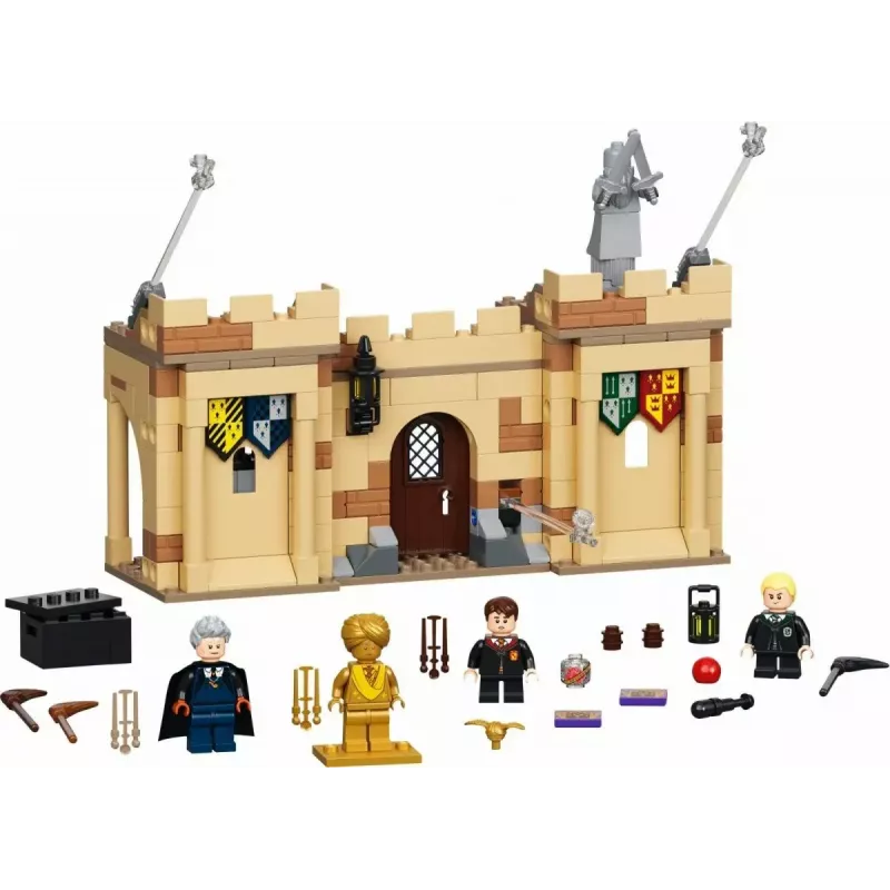 Conjunto LEGO Harry Potter Hogwarts Primeira Aula de Voo 76395 com minifiguras de Harry e Draco