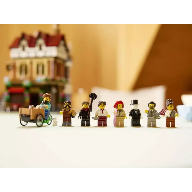 Conjunto de construção LEGO Icons 10350 Casa de Canto Tudor — 3.266 peças, 8 minifiguras, idade 18+, 260×250×310 mm