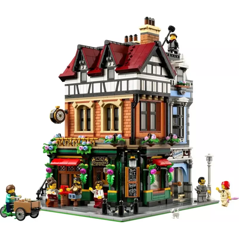 Conjunto de construção LEGO Icons 10350 Casa de Canto Tudor — 3.266 peças, 8 minifiguras, idade 18+, 260×250×310 mm