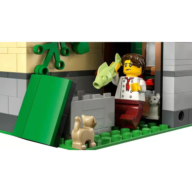 Conjunto de construção LEGO Icons 10350 Casa de Canto Tudor — 3.266 peças, 8 minifiguras, idade 18+, 260×250×310 mm