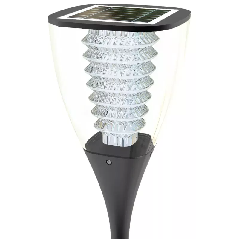 Candeeiro de pé exterior PowerNeed ESL-25H LED preto IP65