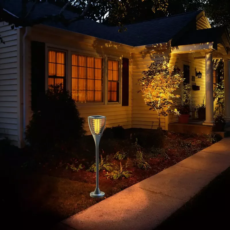 Candeeiro de pé exterior PowerNeed ESL-25H LED preto IP65