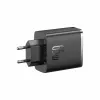 Baseus Cube Pro P10152301113-00 carregador rápido GaN 65 W, 2x USB-C + 1x USB-A, 110–240 V, preto, 0,154 kg