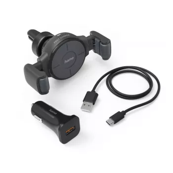Hama FC10 Flex-Set smartphone antracite isqueiro carregamento sem fios carregamento rápido automóvel