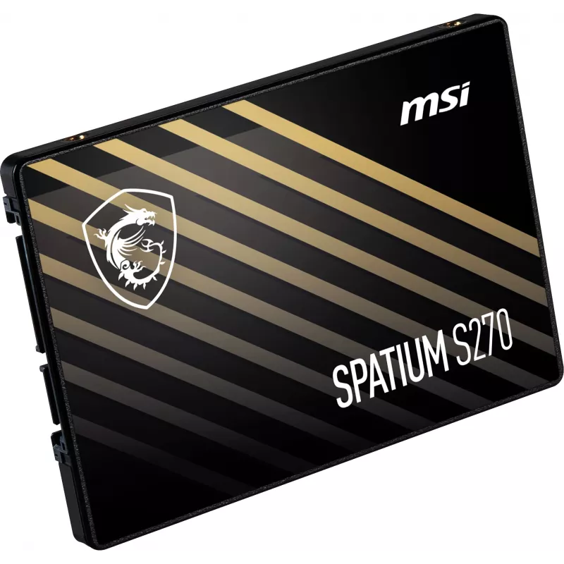 SSD SATA III 2,5 polegadas MSI SPATIUM S270 480 GB — 3D NAND, 450 MB/s escrita, 2 milhões de horas MTBF