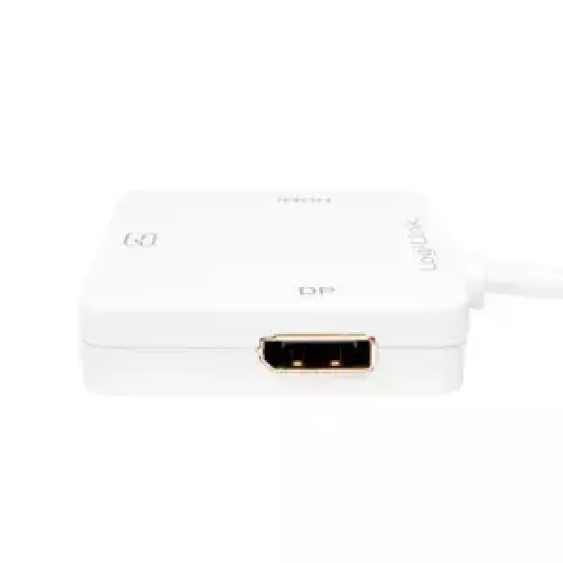 LogiLink CV0045A adaptador de Mini DisplayPort para HDMI/DVI/DisplayPort, 4K, 0,15 m, branco
