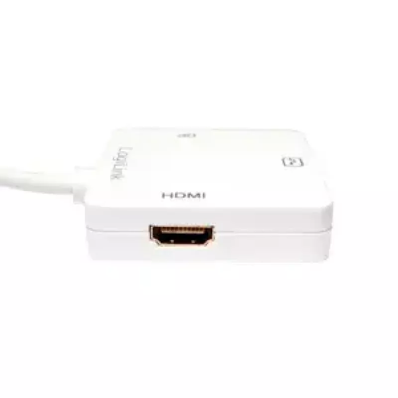 LogiLink CV0045A adaptador de Mini DisplayPort para HDMI/DVI/DisplayPort, 4K, 0,15 m, branco