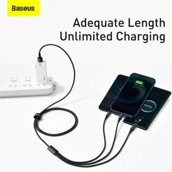 Cabo USB 3 em 1 Baseus Tungsten Gold CAMLTWJ-01