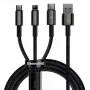 Cabo USB 3 em 1 Baseus Tungsten Gold CAMLTWJ-01