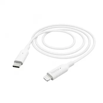 Cabo de carregamento Hama, USB-C - Lightning, 1 m, branco