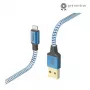 Cabo Hama Reflective 1,5 m azul Lightning para USB A 2,4 A