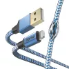 Cabo Hama Reflective 1,5 m azul Lightning para USB A 2,4 A