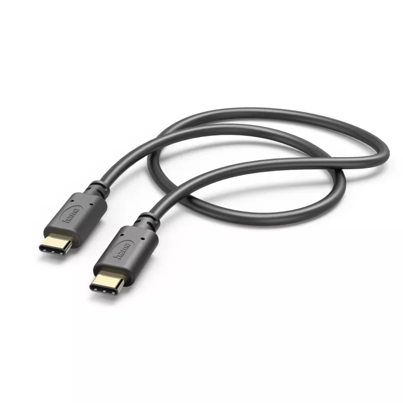Cabo de carregamento Hama, USB-C - USB-C, 1 m, preto