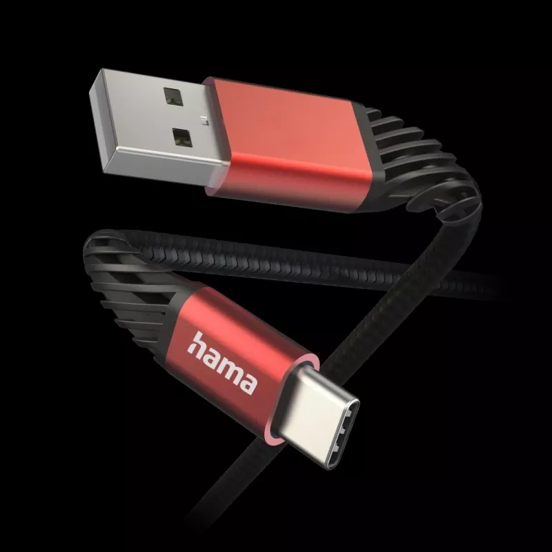 Cabo USB Hama Extreme USB 2.0 1,5 m USB A USB C preto, vermelho