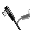 LogiLink CU0142 cabo USB 2.0, USB-A para Micro-USB B (angular 90°), entrançado, 1 m, preto